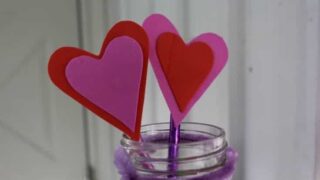 valentines heart pencil toppers