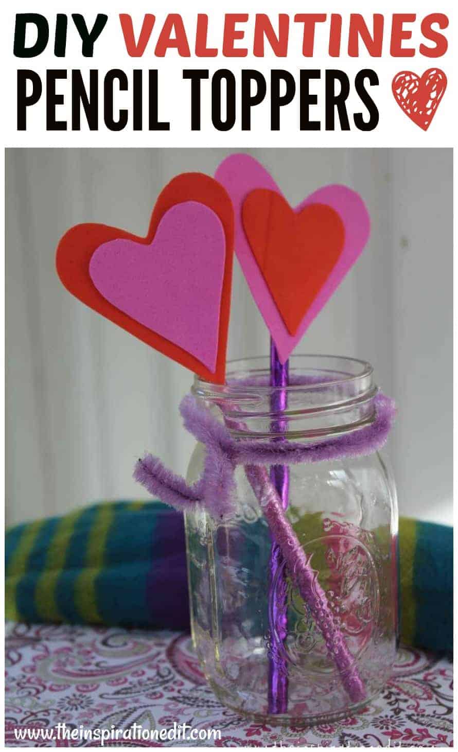 VALENTINES CRAFT DIY PENCIL TOPPERS