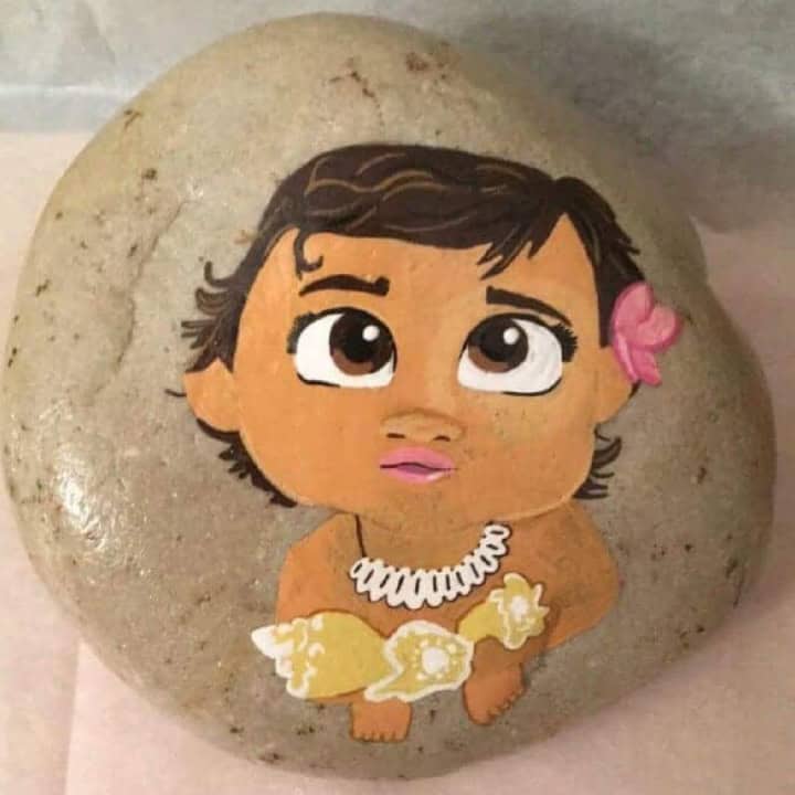 Disney Moana Rock Stone Painting.