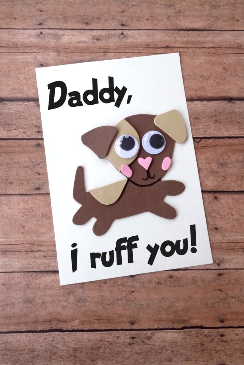 diy fathers day card with dog