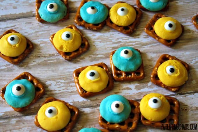 Minion Chocolate Pretzels.