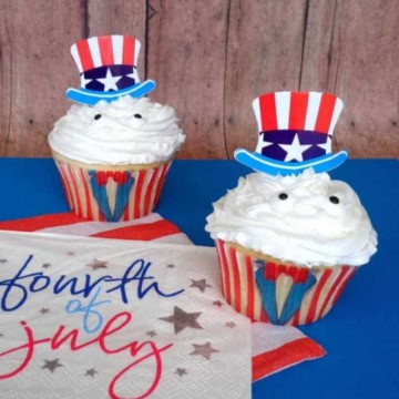 Uncle Sam 4th July Cupcakes.