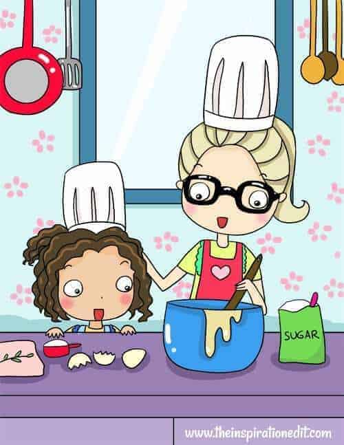 the kitchen