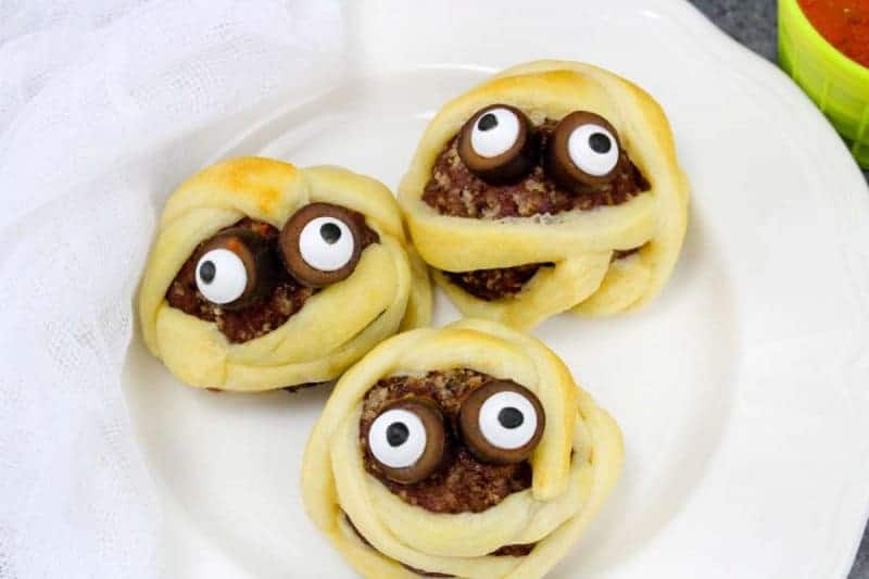 Mummy Meatballs for halloween