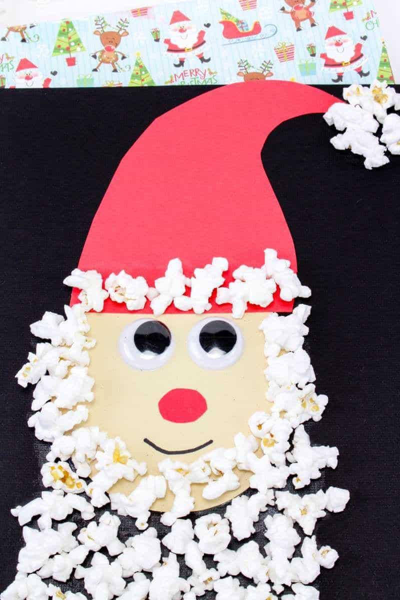 Popcorn Santa Craft for Kids