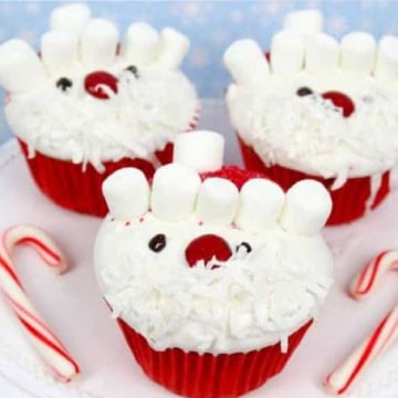 Funky Father Christmas Cupcakes.