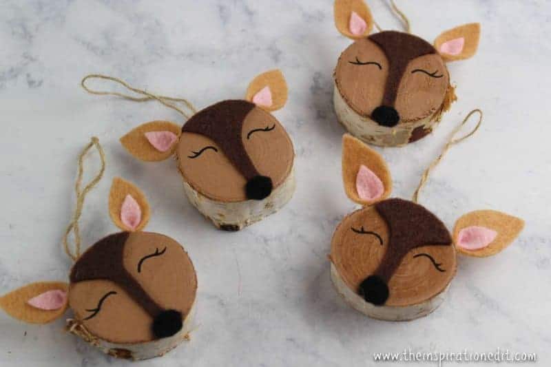 Wooden slice doe craft DIY Christmas Decorations