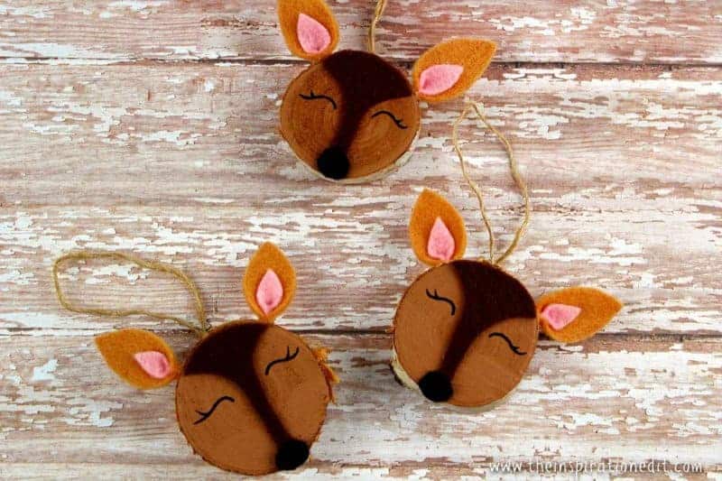 Wooden slice doe craft DIY Christmas Decorations