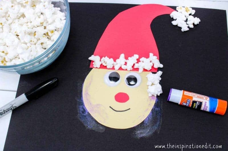 Popcorn Santa Craft for Kids