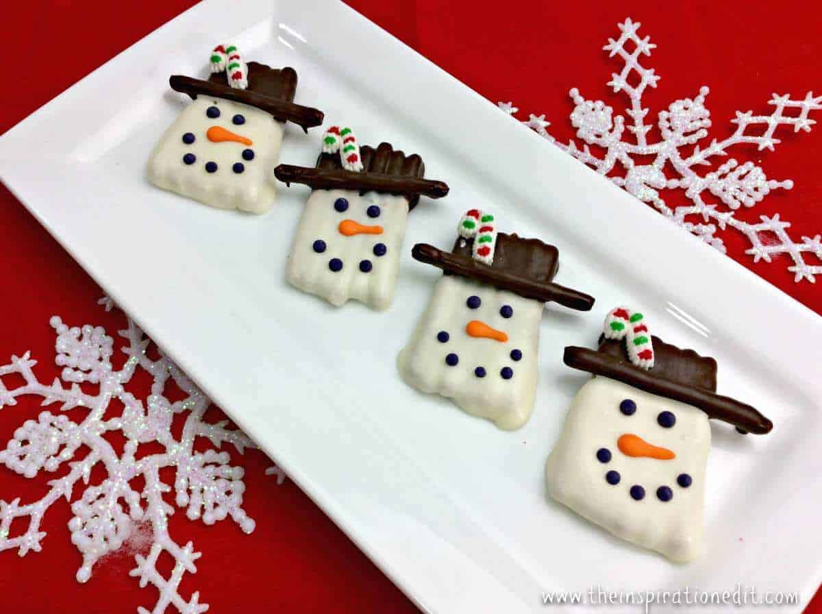 Snowman Christmas Pretzels.
