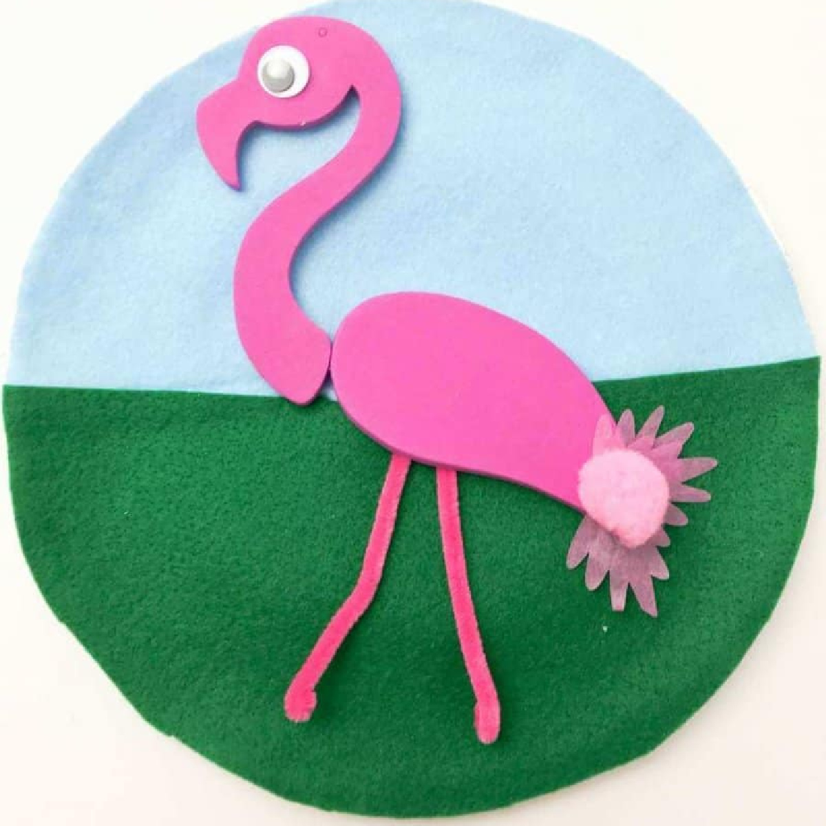 Paper Plate Flamingo