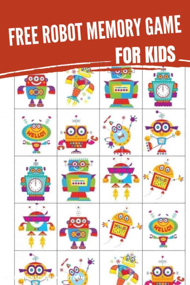 free robot memory game for kids the inspiration edit