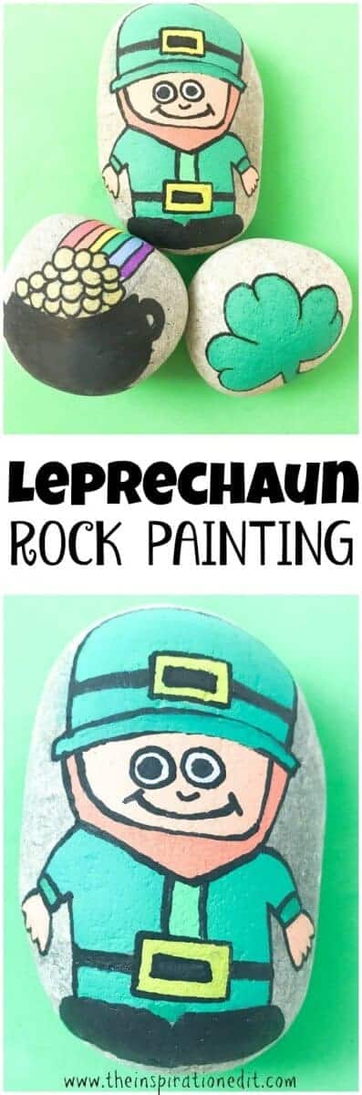 Leprechaun Painted Rock Stone.