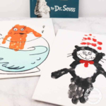 Cat in the hat handprint painting.