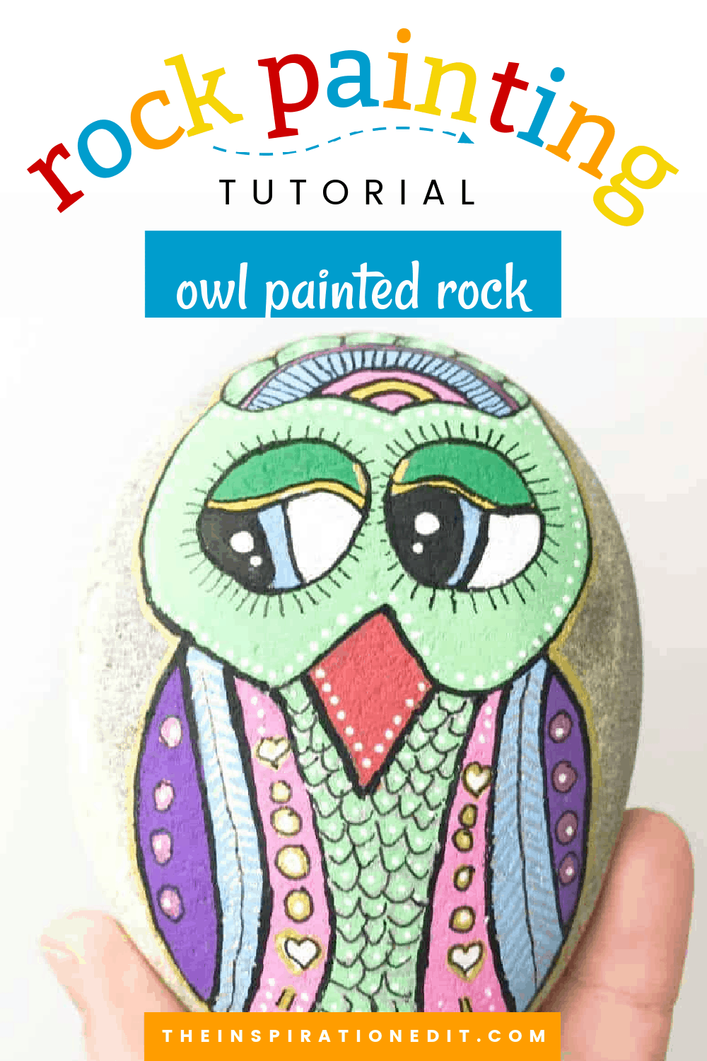 owl painted rock