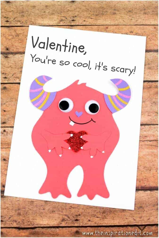 Pink Monster Valentines Card