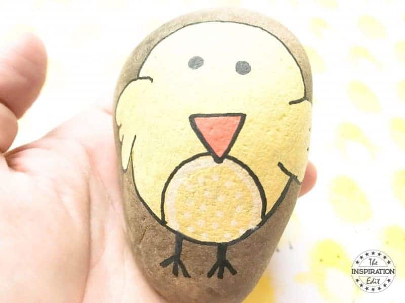 easter chick stone art