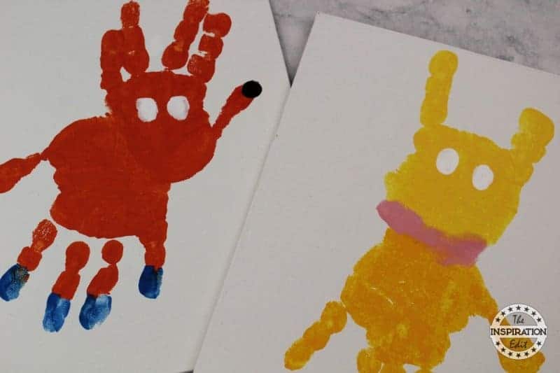 Socks Handprint Canvas fox in socks handprint canvas