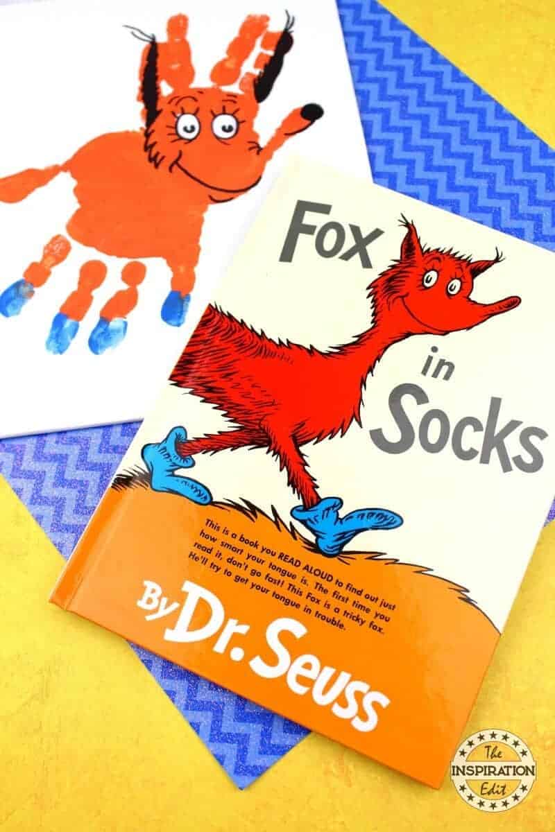 Dr Seuss Crafts Kids Fox In Socks Handprint Canvas The Inspiration Edit
