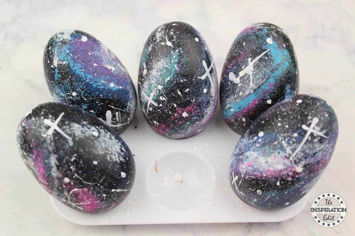 galaxy easter egg painting