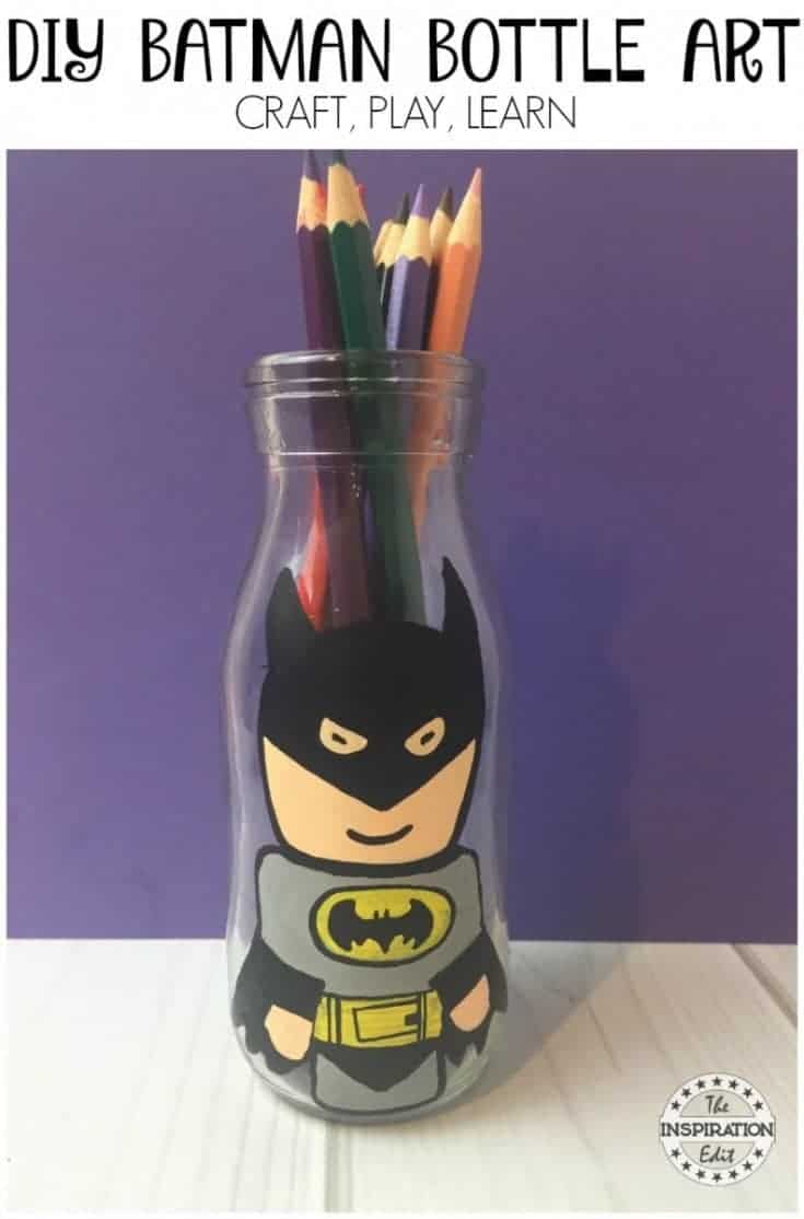 Batman Craft Bottle Painting Idea Kids Will Love · The Inspiration Edit