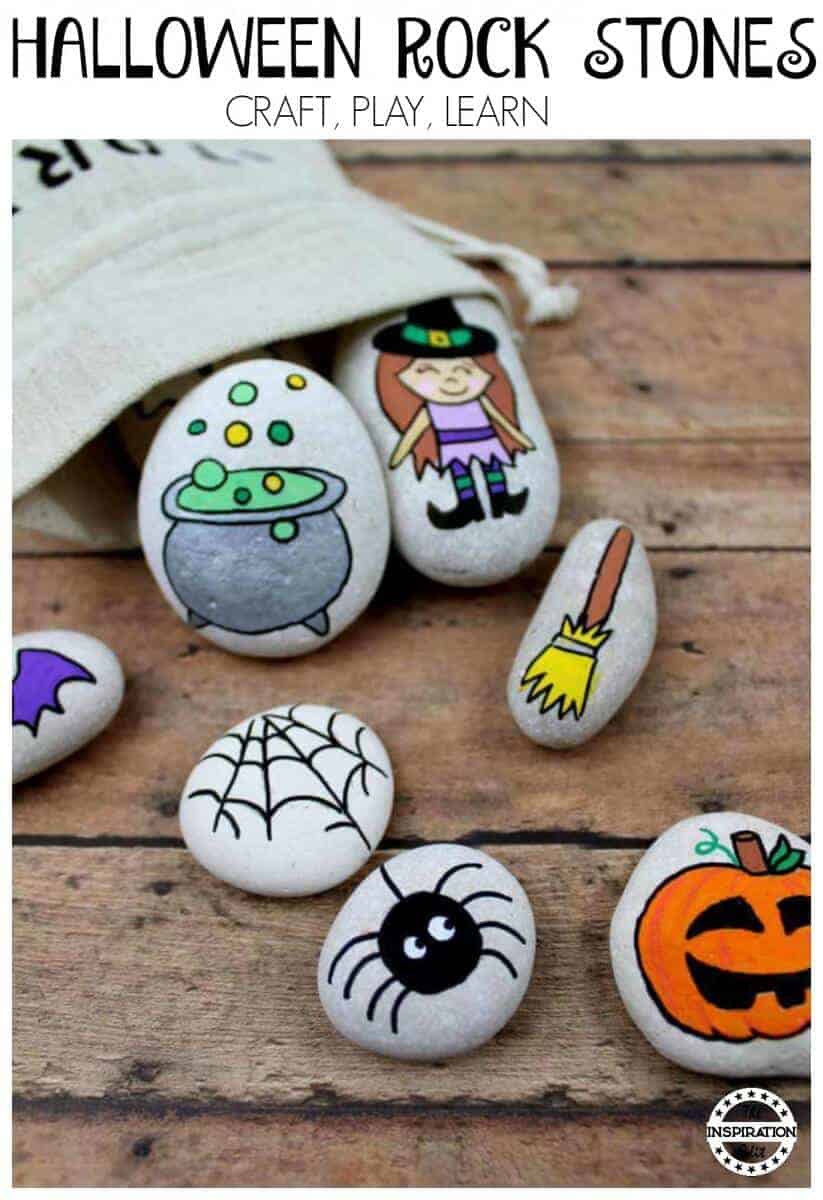 Halloween Rock Painting.