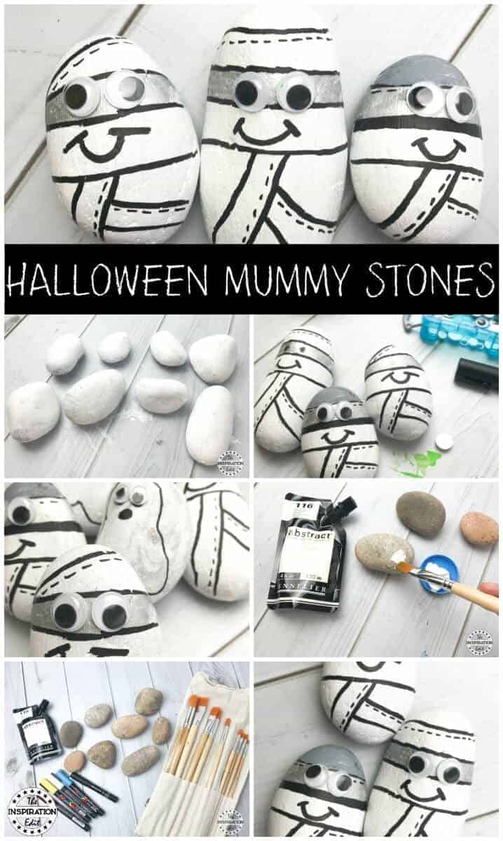 Halloween Craft Ideas halloween mummy stones