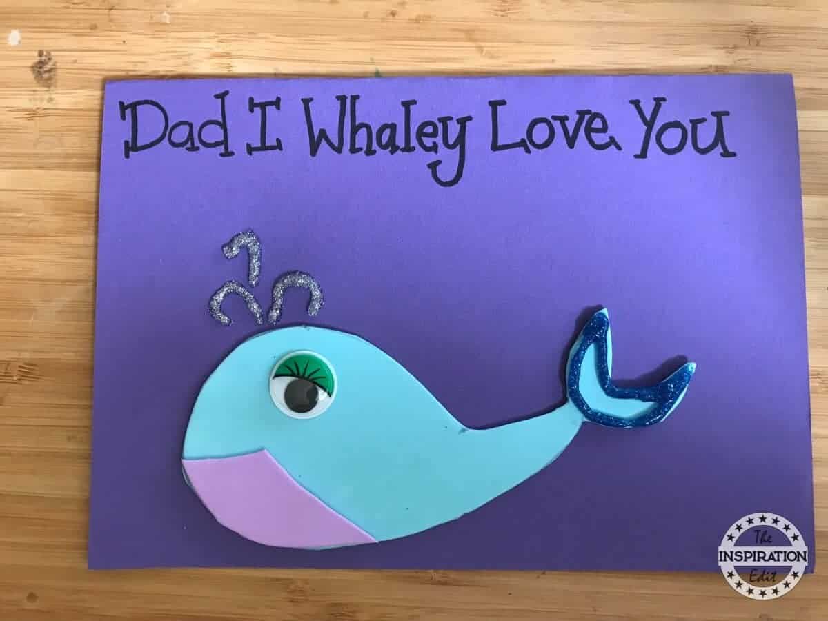Super Cute Whale Fathers Day Card Idea For Kids · The Inspiration Edit
