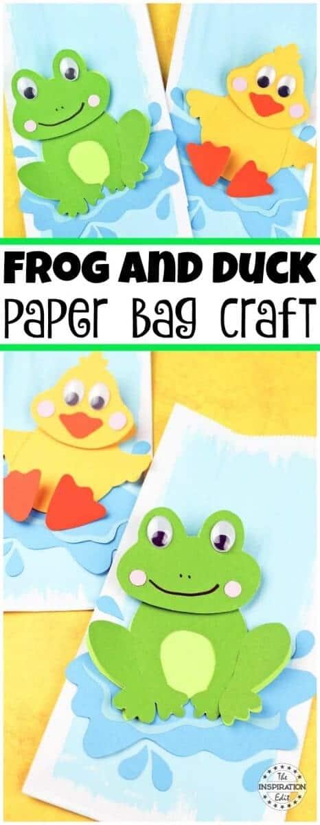 Duck and frog paper bag craft