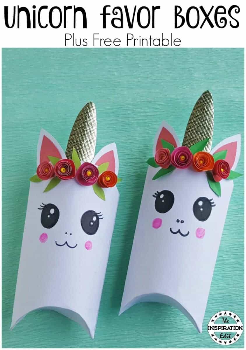 adorable unicorn favor box with free template the inspiration edit
