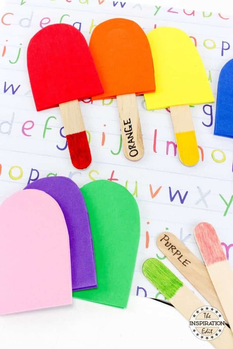 Colour Matching Popsicle Craft Colour Matching Popsicle Craft