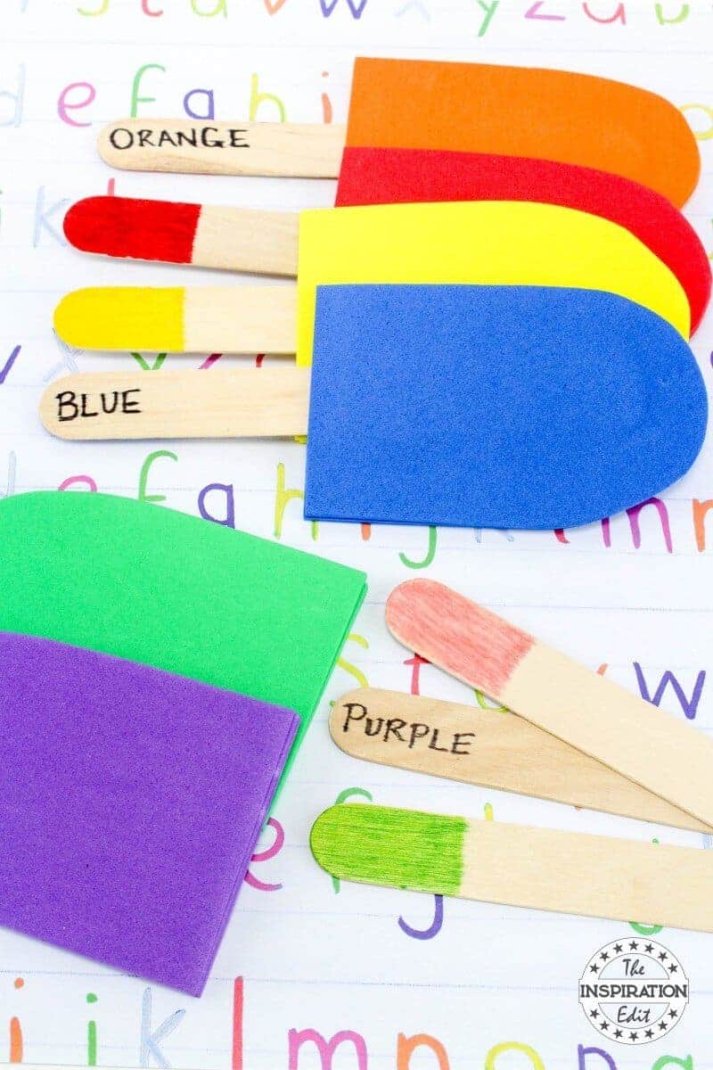 Colour Matching Popsicle Craft Colour Matching Popsicle Craft