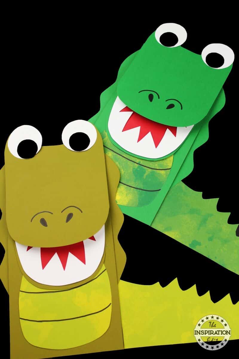 Alligator Craft and Paper Bag Puppet for Preschoolers · The Inspiration ...