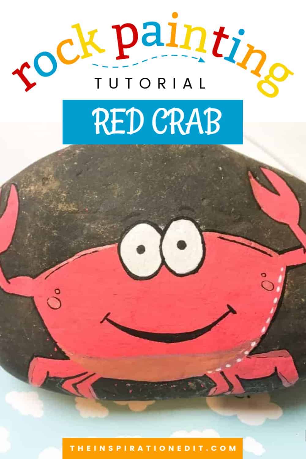 Crab painted rock