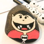 Halloween Vampire Painting Stone.