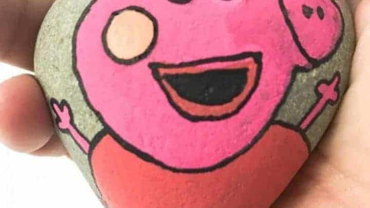 peppa pig painted rock