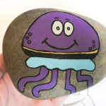 Jellyfish Rock Stone Painting.