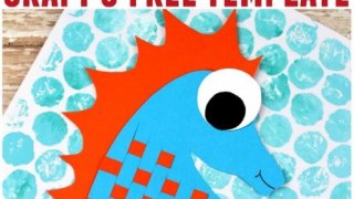 paper weave seahorse craft for kids