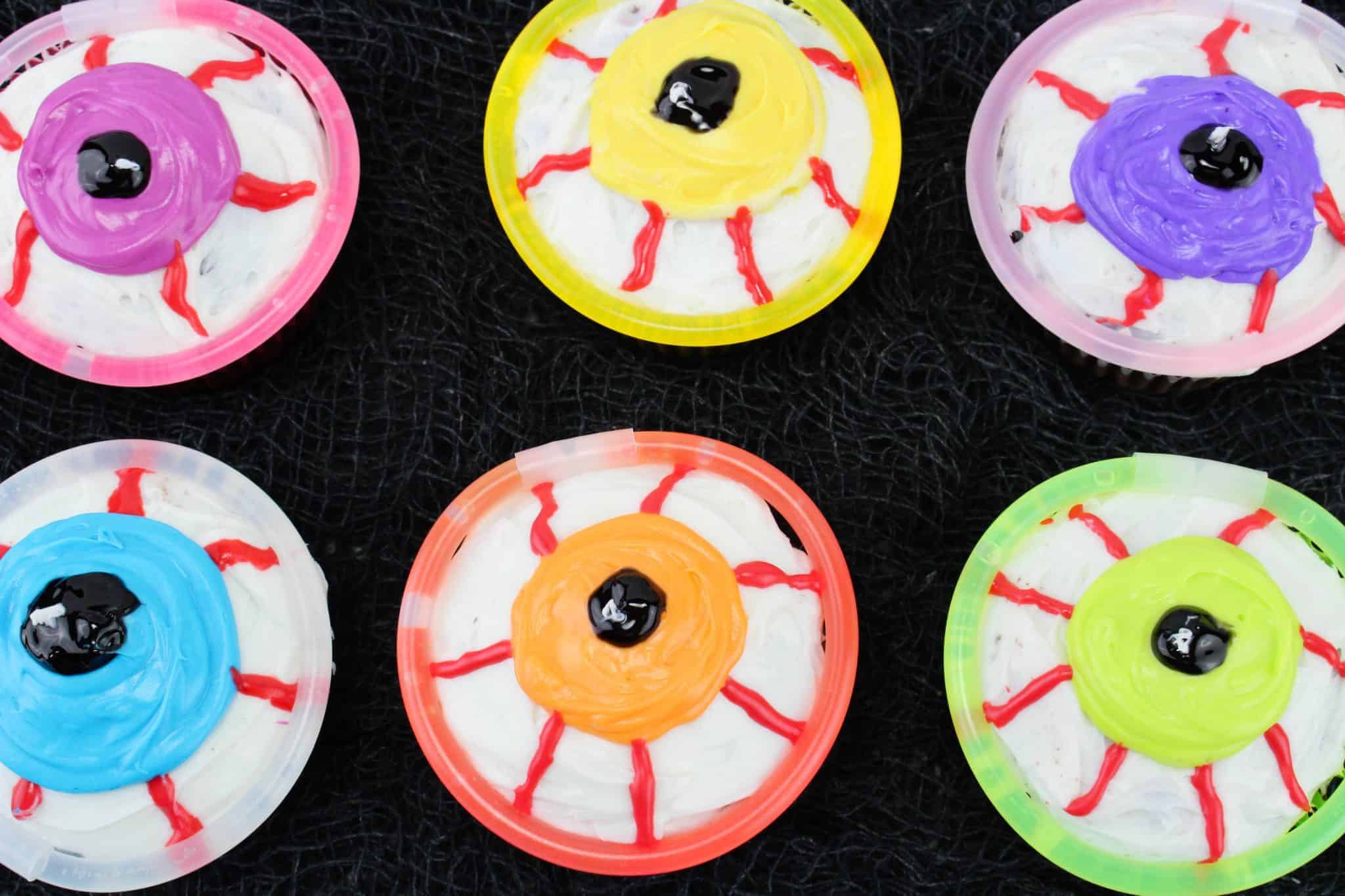 glow in the dark eyeball cupcakes