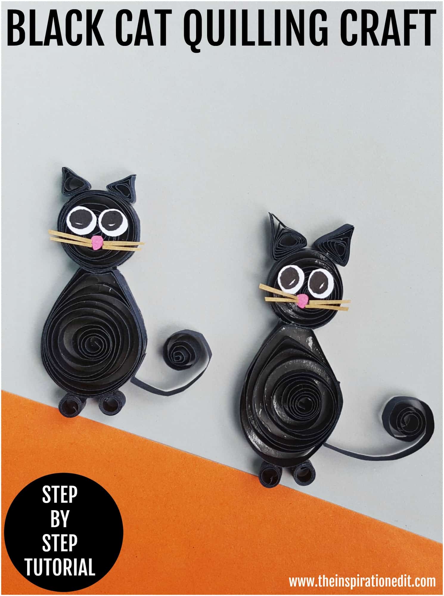 black cat quilling project for kids