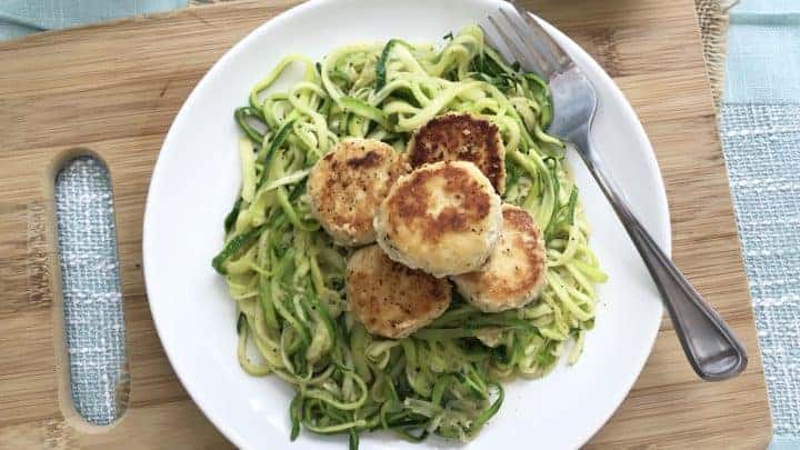 low carb chicken meatballs with zoodles