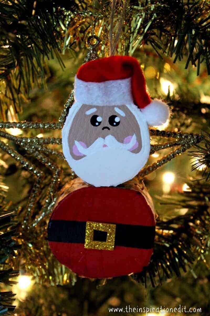 wooden santa decoration craft idea