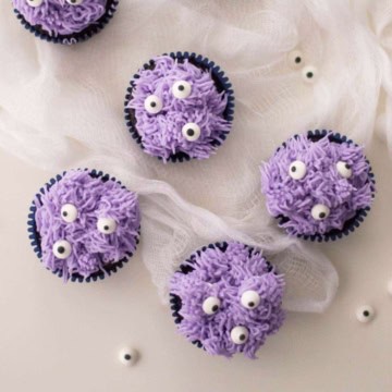 Purple Monster Cupcakes.