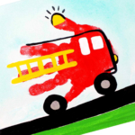 Truck Craft Handprint Art.