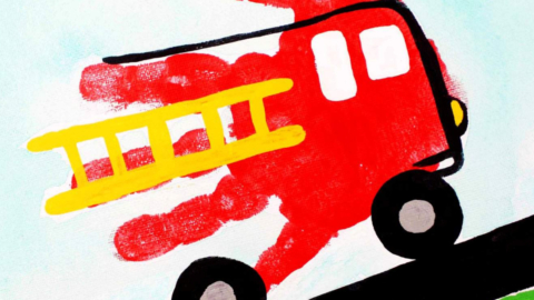 Truck Craft Handprint Art.