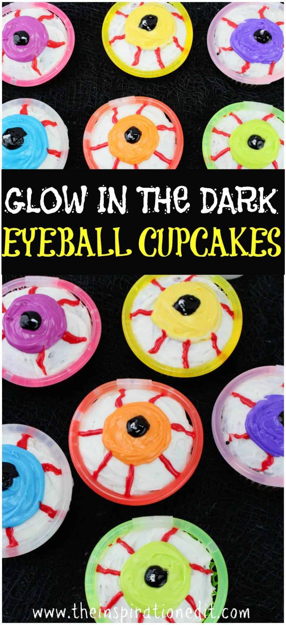 GLOW IN THE DARK EYEBALL HALLOWEEN CUPCAKES