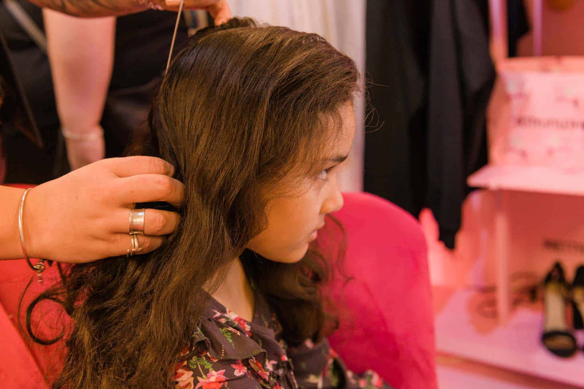 getting our hair braided with pretty little thing