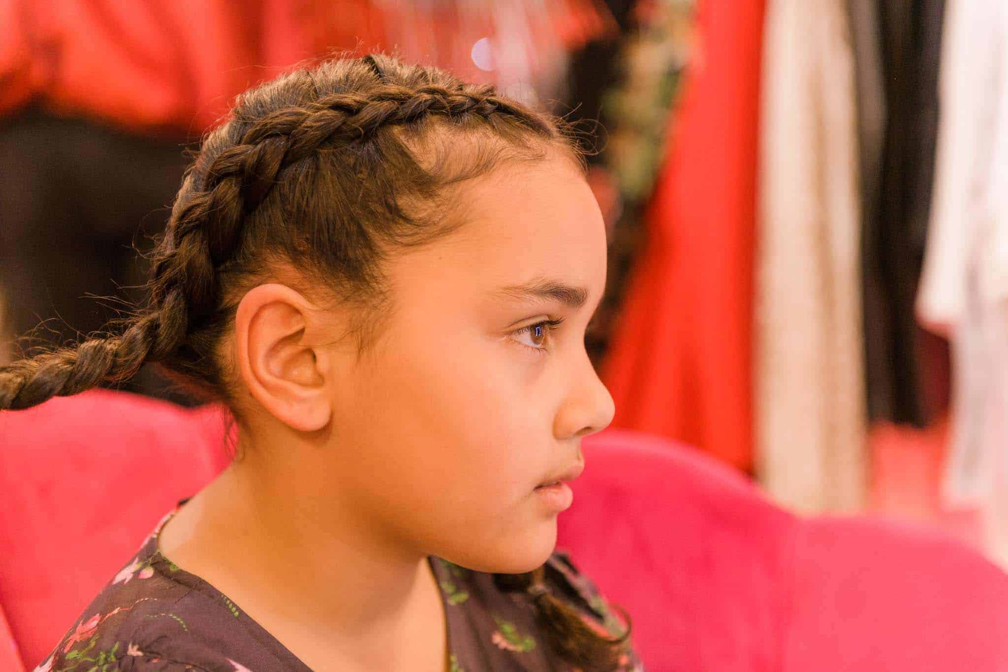 getting our hair braided with pretty little thing