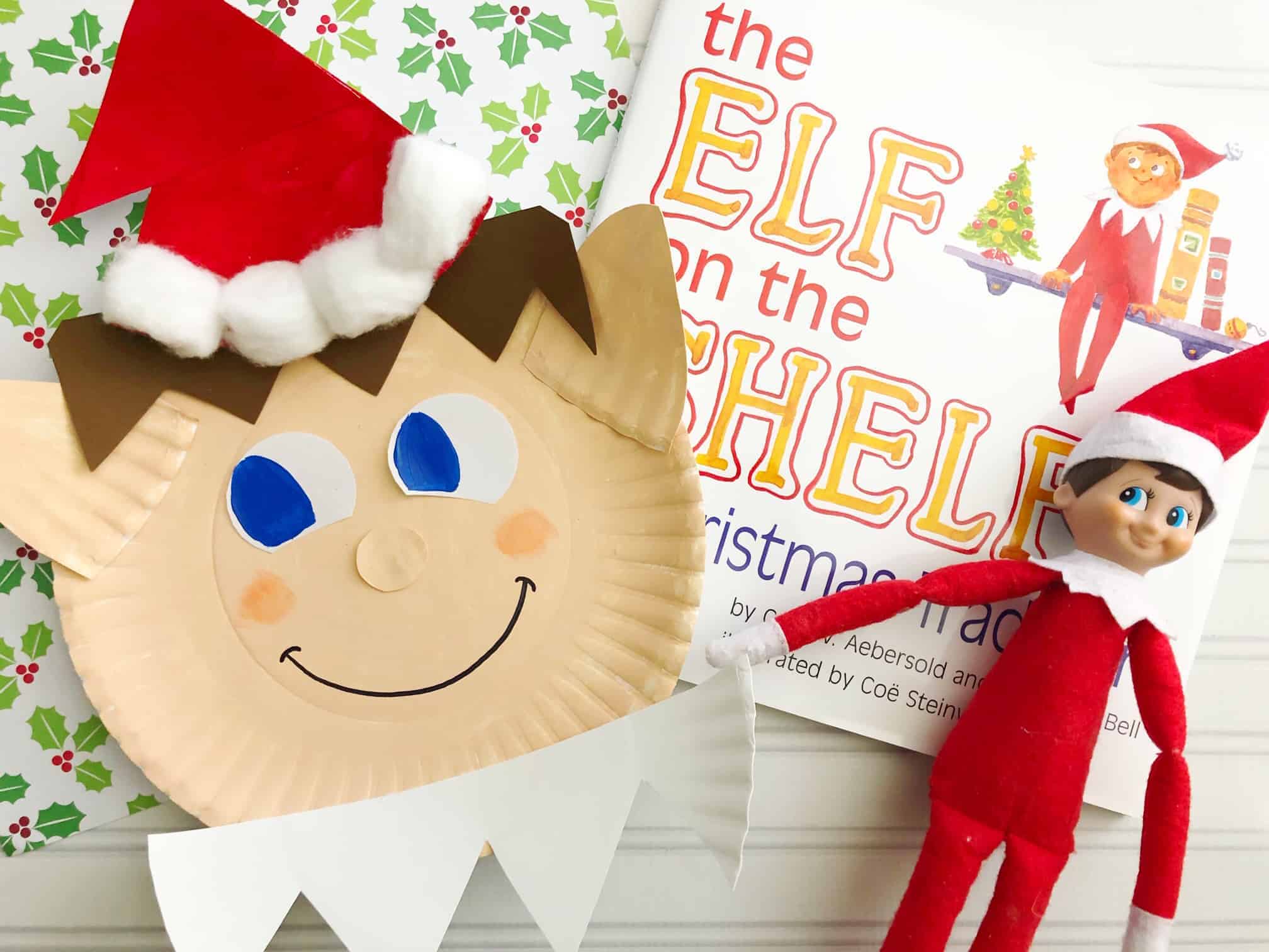 elf on the shelf craft for kids using a paper plate