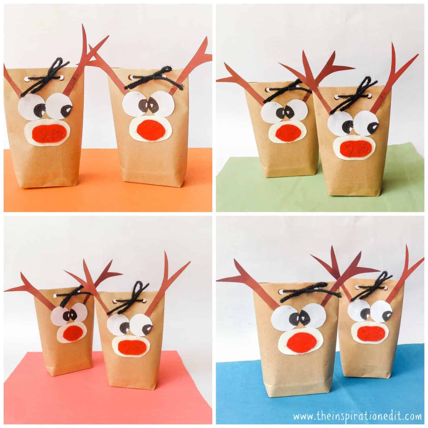 Paper Reindeer Craft & Christmas Bag For Kids · The Inspiration Edit